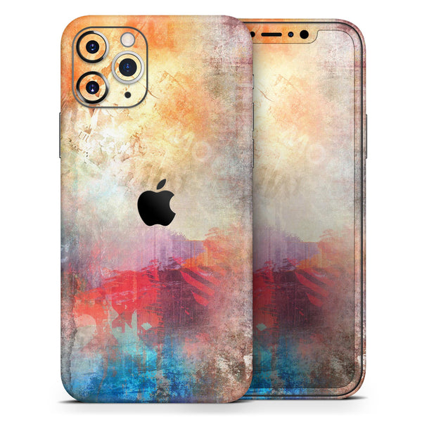 Grungy Colorful Faded Paint - Skin-Kit compatible with the Apple iPhone 13, 13 Pro Max, 13 Mini, 13 Pro, iPhone 12, iPhone 11 (All iPhones Available)