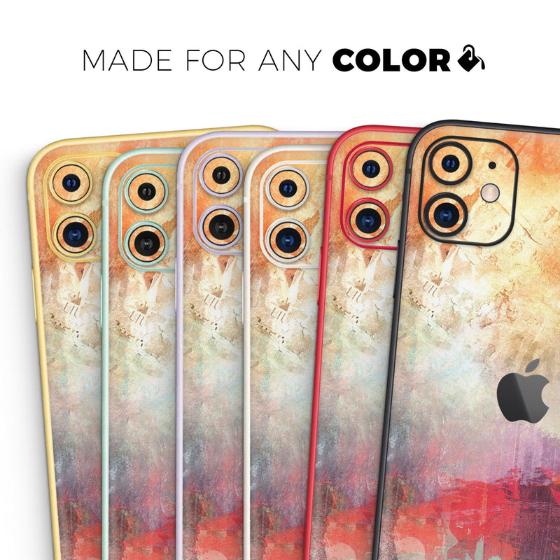 Grungy Colorful Faded Paint - Skin-Kit compatible with the Apple iPhone 13, 13 Pro Max, 13 Mini, 13 Pro, iPhone 12, iPhone 11 (All iPhones Available)