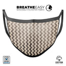 Grungy Faded Horizontal Chevron Pattern - Made in USA Mouth Cover Unisex Anti-Dust Cotton Blend Reusable & Washable Face Mask with Adjustable Sizing for Adult or Child