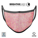 Grungy Floral Pattern Over Scratched Pink - Made in USA Mouth Cover Unisex Anti-Dust Cotton Blend Reusable & Washable Face Mask with Adjustable Sizing for Adult or Child