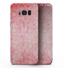 Grungy Floral Pattern Over Scratched Pink - Samsung Galaxy S8 Full-Body Skin Kit