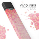 Grungy Floral Pattern Over Scratched Pink - Premium Decal Protective Skin-Wrap Sticker compatible with the Juul Labs vaping device