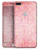 Grungy Floral Pattern Over Scratched Pink - Skin-kit for the iPhone 8 or 8 Plus