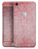 Grungy Floral Pattern Over Scratched Pink - Skin-kit for the iPhone 8 or 8 Plus