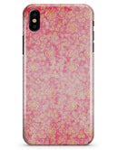 Grungy Floral Pattern Over Scratched Pink - iPhone X Clipit Case