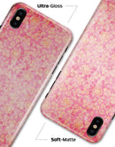 Grungy Floral Pattern Over Scratched Pink - iPhone X Clipit Case