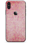 Grungy Floral Pattern Over Scratched Pink - iPhone X Skin-Kit