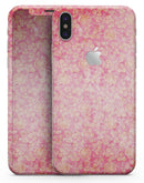 Grungy Floral Pattern Over Scratched Pink - iPhone X Skin-Kit