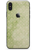 Grungy Green Faded Damask Pattern  - iPhone X Skin-Kit
