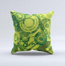 Grungy Green Messy Pattern V2 ink-Fuzed Decorative Throw Pillow