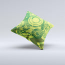 Grungy Green Messy Pattern V2 ink-Fuzed Decorative Throw Pillow