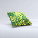 Grungy Green Messy Pattern V2 ink-Fuzed Decorative Throw Pillow