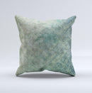 Grungy Green Painted Fabric ink-Fuzed Decorative Throw Pillow