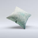Grungy Green Painted Fabric ink-Fuzed Decorative Throw Pillow