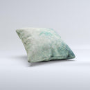 Grungy Green Painted Fabric ink-Fuzed Decorative Throw Pillow