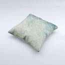 Grungy Green Painted Fabric ink-Fuzed Decorative Throw Pillow