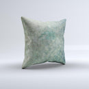 Grungy Green Painted Fabric ink-Fuzed Decorative Throw Pillow