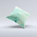 Grungy Horizontal Green Lines ink-Fuzed Decorative Throw Pillow