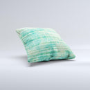 Grungy Horizontal Green Lines ink-Fuzed Decorative Throw Pillow