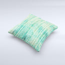 Grungy Horizontal Green Lines ink-Fuzed Decorative Throw Pillow