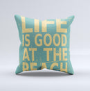 Grungy Life Is Good At The Beach Ink-Fuzed Decorative Throw Pillow
