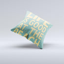 Grungy Life Is Good At The Beach Ink-Fuzed Decorative Throw Pillow