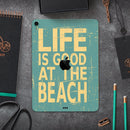Grungy Life Is Good At The Beach - Full Body Skin Decal for the Apple iPad Pro 12.9", 11", 10.5", 9.7", Air or Mini (All Models Available)