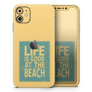 Grungy Life Is Good At The Beach  - Protective Skin Wrap & Decal – Compatible with iPhone SE to iPhone 17 Pro Max (All Models)