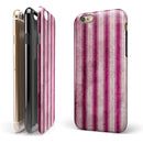 Grungy Magenta and Pink Vertical Stripes iPhone 6/6s or 6/6s Plus 2-Piece Hybrid INK-Fuzed Case