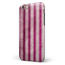 Grungy Magenta and Pink Vertical Stripes iPhone 6/6s or 6/6s Plus 2-Piece Hybrid INK-Fuzed Case