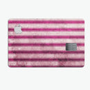 Grungy Magenta and Pink Vertical Stripes - Premium Protective Decal Skin-Kit for the Apple Credit Card
