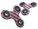Grungy Magenta and Pink Vertical Stripes Full-Body Fidget Spinner Skin-Kit