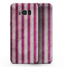 Grungy Magenta and Pink Vertical Stripes - Samsung Galaxy S8 Full-Body Skin Kit
