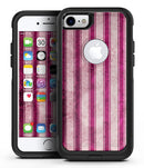 Grungy Magenta and Pink Vertical Stripes - iPhone 7 or 7 Plus Commuter Case Skin Kit