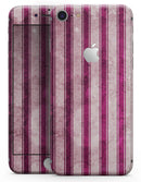 Grungy Magenta and Pink Vertical Stripes - Skin-kit for the iPhone 8 or 8 Plus