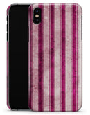 Grungy Magenta and Pink Vertical Stripes - iPhone X Clipit Case
