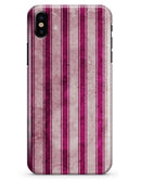Grungy Magenta and Pink Vertical Stripes - iPhone X Clipit Case