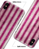 Grungy Magenta and Pink Vertical Stripes - iPhone X Clipit Case