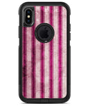 Grungy Magenta and Pink Vertical Stripes - iPhone X OtterBox Case & Skin Kits