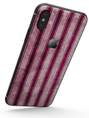 Grungy Magenta and Pink Vertical Stripes - iPhone X Skin-Kit