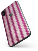 Grungy Magenta and Pink Vertical Stripes - iPhone X Skin-Kit