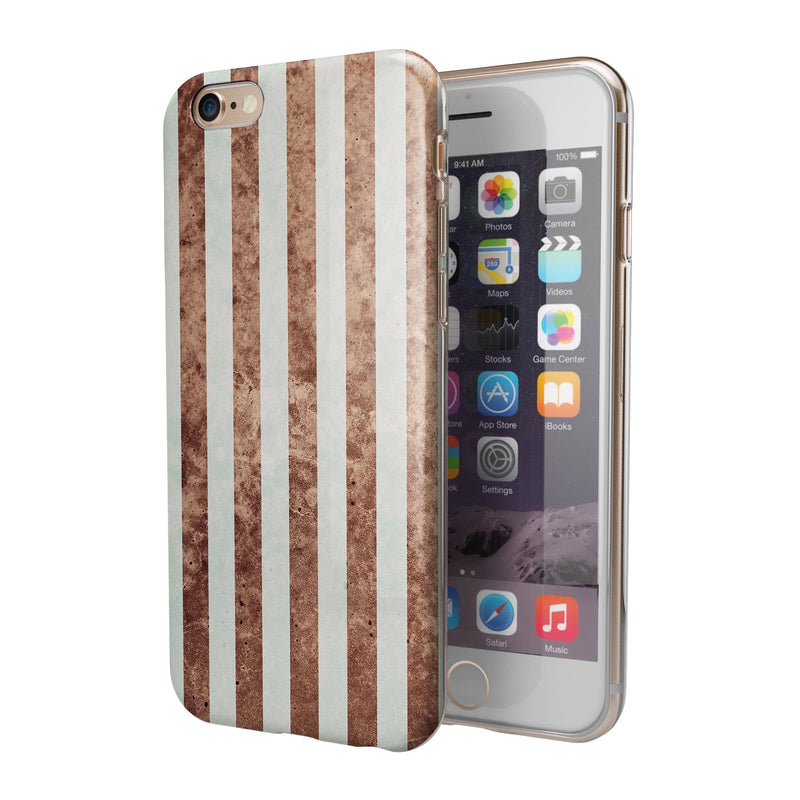 Grungy Mud Puddle Veritcal Stripes iPhone 6/6s or 6/6s Plus 2-Piece Hybrid INK-Fuzed Case