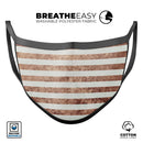 Grungy Mud Puddle Veritcal Stripes - Made in USA Mouth Cover Unisex Anti-Dust Cotton Blend Reusable & Washable Face Mask with Adjustable Sizing for Adult or Child