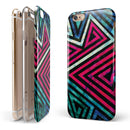 Grungy Neon Triangular Zig Zag Shapes iPhone 6/6s or 6/6s Plus 2-Piece Hybrid INK-Fuzed Case