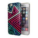 Grungy Neon Triangular Zig Zag Shapes iPhone 6/6s or 6/6s Plus 2-Piece Hybrid INK-Fuzed Case