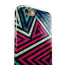 Grungy Neon Triangular Zig Zag Shapes iPhone 6/6s or 6/6s Plus 2-Piece Hybrid INK-Fuzed Case