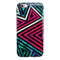 Grungy Neon Triangular Zig Zag Shapes iPhone 6/6s or 6/6s Plus 2-Piece Hybrid INK-Fuzed Case