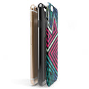Grungy Neon Triangular Zig Zag Shapes iPhone 6/6s or 6/6s Plus 2-Piece Hybrid INK-Fuzed Case