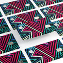 Grungy Neon Triangular Zig Zag Shapes - Premium Protective Decal Skin-Kit for the Apple Credit Card