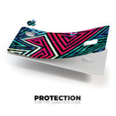 Grungy Neon Triangular Zig Zag Shapes - Premium Protective Decal Skin-Kit for the Apple Credit Card